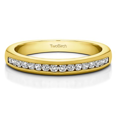 0.2 Carat Sixteen Stone Channel Set Wedding Ring in Yellow Gold