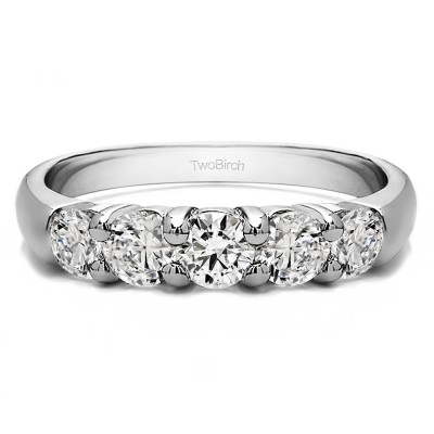 0.75 Carat Five Stone Common Prong Anniversary Band