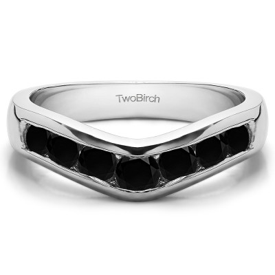 0.75 Ct. Black Traditional Style Contour Wedding Band