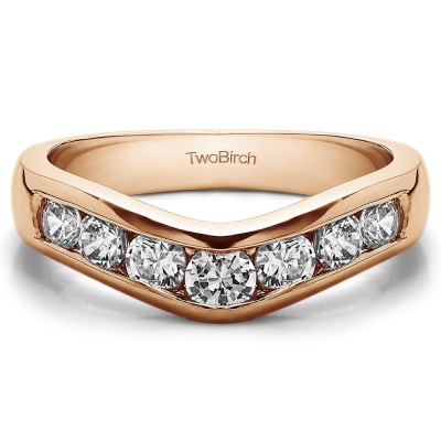 0.75 Ct. Traditional Style Contour Wedding Band in Rose Gold
