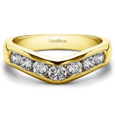 0.44 Ct. Traditional Style Contour Wedding Band in Yellow Gold