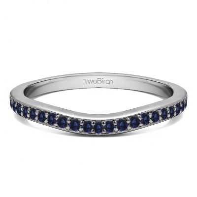 0.42 Ct. Sapphire Dainty Curved Round Shared Prong Tracer Band