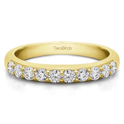0.2 Carat Common Prong Set Wedding Ring in Yellow Gold