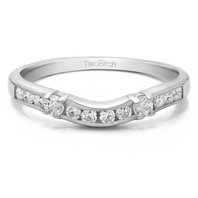 0.35 Ct. Twelve Stone Prong and Channel Set Classic Contour Band