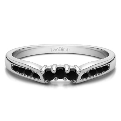 0.28 Ct. Black Round Prong and Channel Notched Band