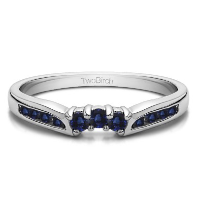 0.28 Ct. Sapphire Round Prong and Channel Notched Band
