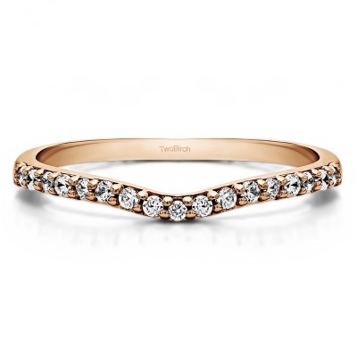0.17 Ct. Delicate Contour Matching Wedding Ring in Rose Gold