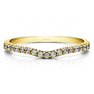 0.17 Ct. Delicate Contour Matching Wedding Ring in Yellow Gold