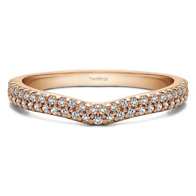 0.39 Ct. Double Row Pave Wedding Band in Rose Gold