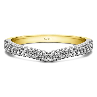 0.39 Ct. Double Row Pave Wedding Band in Two Tone Gold