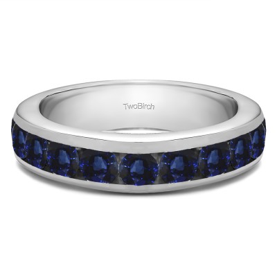 0.5 Carat Sapphire 10 Stone Channel Set Wedding Ring