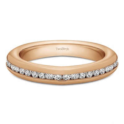 0.2 Carat Twenty Stone Thin Channel Set Wedding Ring  in Rose Gold