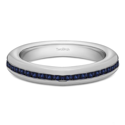 0.2 Carat Sapphire Twenty Stone Thin Channel Set Wedding Ring