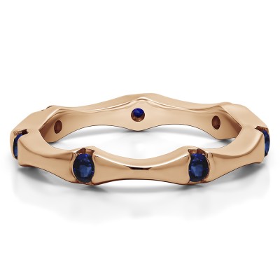 0.25 Carat Sapphire Stackable Eternity Band  in Rose Gold