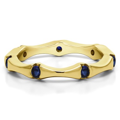 0.25 Carat Sapphire Stackable Eternity Band  in Yellow Gold