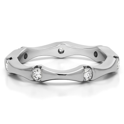 0.25 Carat Stackable Eternity Band With Cubic Zirconia Mounted in Sterling Silver (Size 7.75)