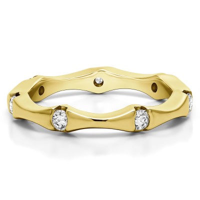 0.25 Carat Stackable Eternity Band  in Yellow Gold