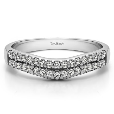 0.37 Ct. Double Row Shared Prong Contour Band