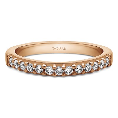 0.3 Carat Common Prong Thirteen Stone Wedding Ring in Rose Gold