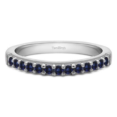 0.3 Carat Sapphire Common Prong Thirteen Stone Wedding Ring