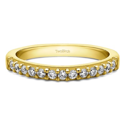 0.3 Carat Common Prong Thirteen Stone Wedding Ring in Yellow Gold