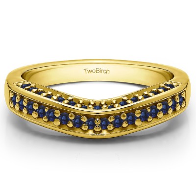 0.35 Ct. Sapphire Three Sided Contour Band in Yellow Gold