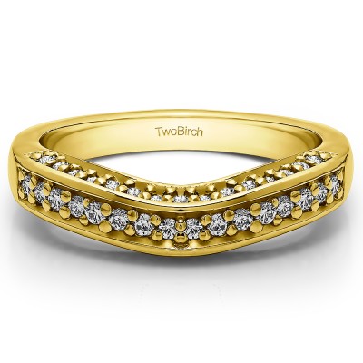 0.35 Ct. Three Sided Contour Band in Yellow Gold