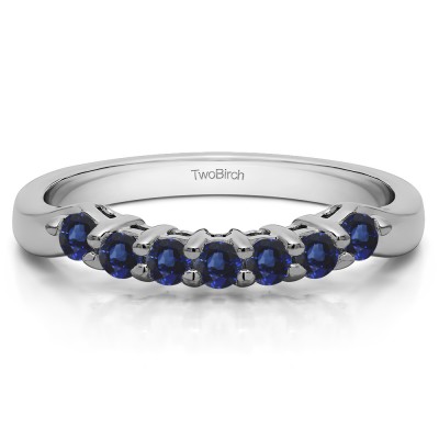 0.19 Ct. Sapphire Pinched Shank Shared Prong Contour Band
