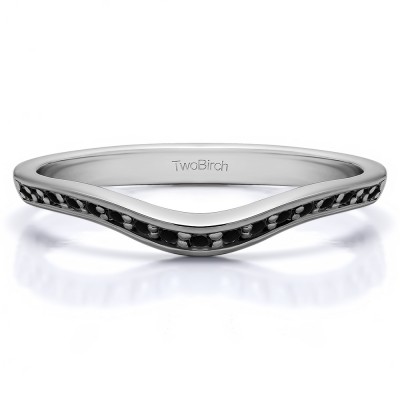 0.17 Ct. Black Thin Knife Edged Curved Anniversary Band