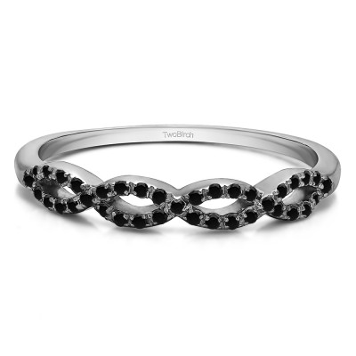 0.15 Carat Black Pave Set Infinity Wedding Ring