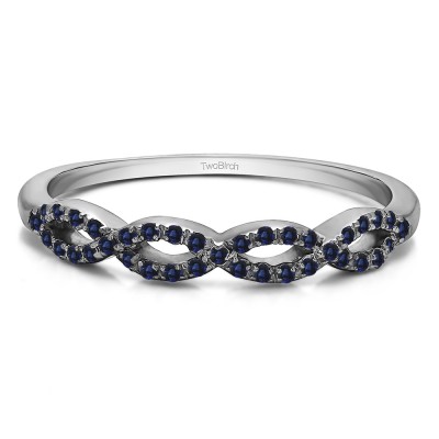 0.15 Carat Sapphire Pave Set Infinity Wedding Ring