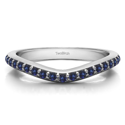 0.25 Ct. Sapphire Nineteen Round Stone Double Shared Prong Contour Ring