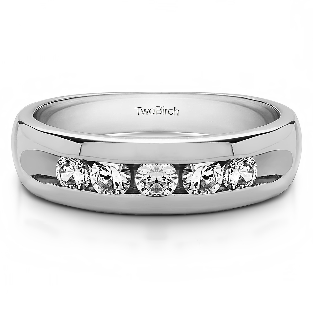 0.75 Ct. Wide Channel Set Men's Ring with Open End Design