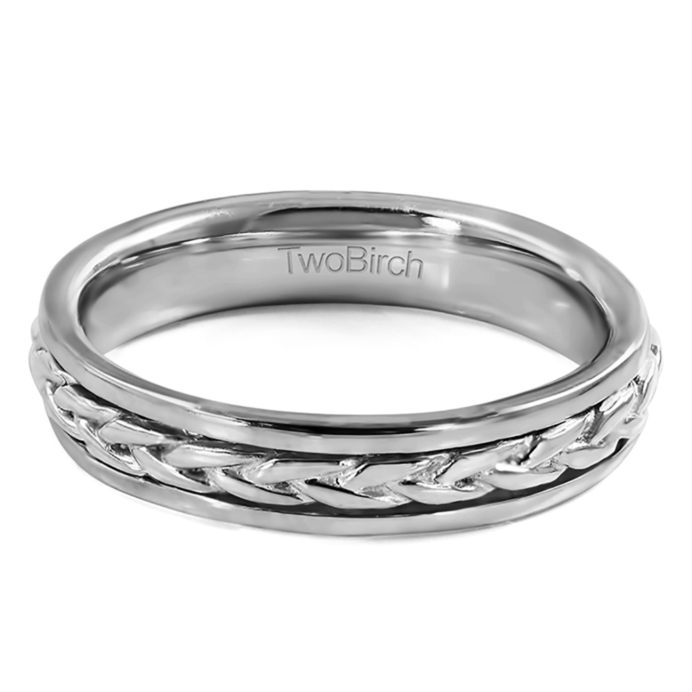 TwoBirch Men's Wedding Rings Celtic Braided Infinity Men's Wedding Ring