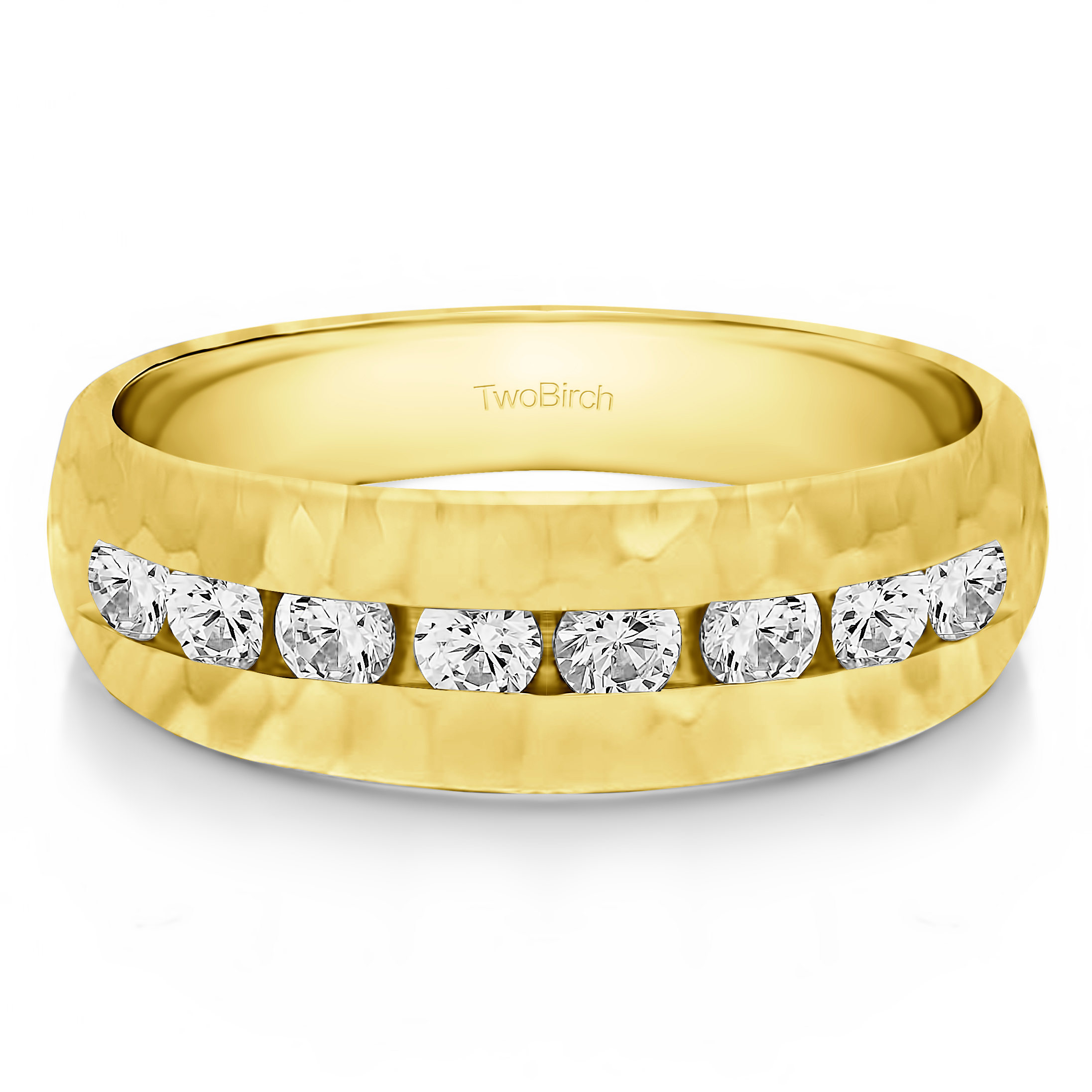 TwoBirch Men's Wedding Rings 1 Ct. Open End Channel Set Men's Wedding