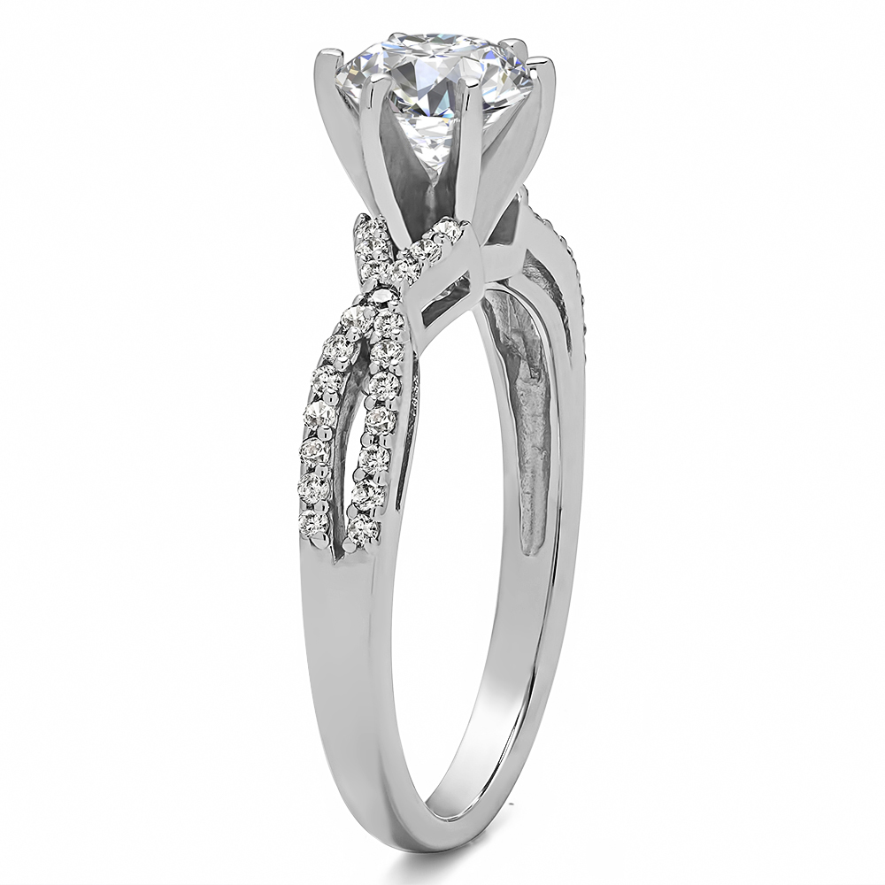 1 Ct Round Colorless Lab Diamond Infinity Shank Engagement Ring