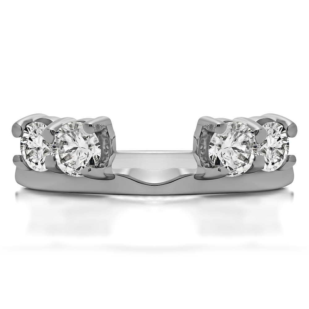 0.5 Ct. Graduated Four Stone Shared Prong Set Ring Wrap
