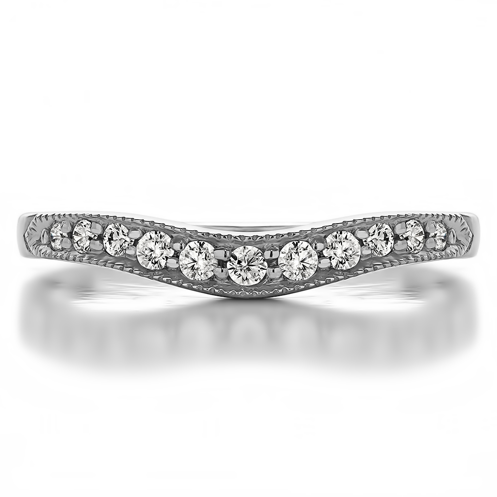 0.2 Ct. Millgrained Edge Shared Prong Shadow Band