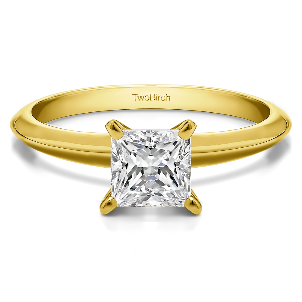 TwoBirch Solitaire Engagement Rings - 1 Carat Traditional Style ...