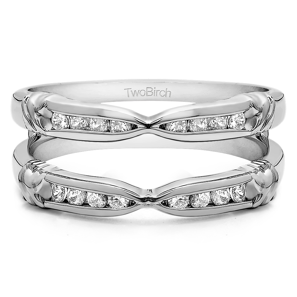 TwoBirch Ring Guards 0.32 Ct. Channel Set Round Ring Guard Enhancer