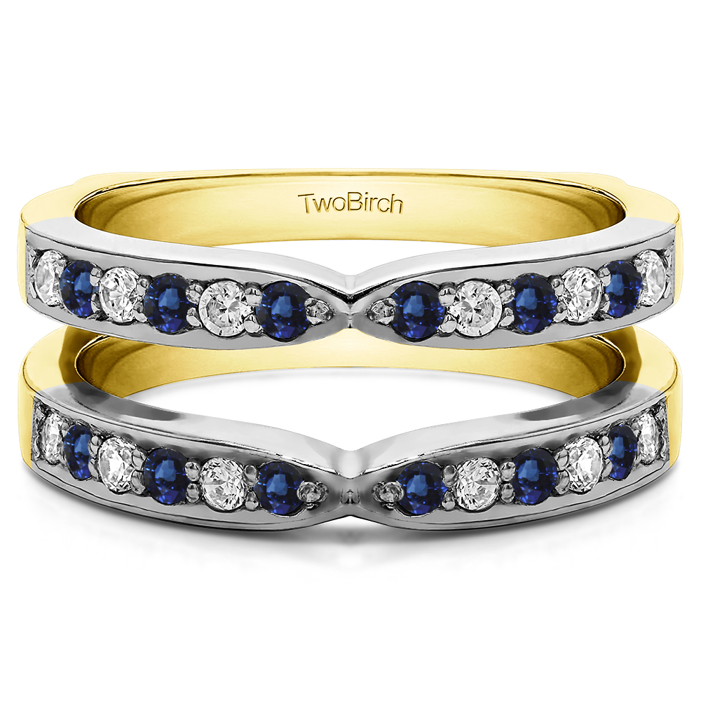 TwoBirch Ring Guards - 0.36 Ct. X Shared Prong Jacket Ring Guard in Two ...