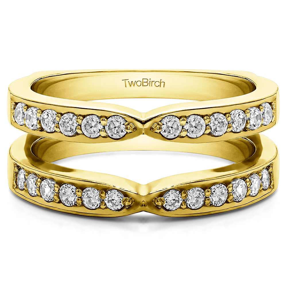 TwoBirch Ring Guards 0.36 Ct. X Shared Prong Jacket Ring Guard in