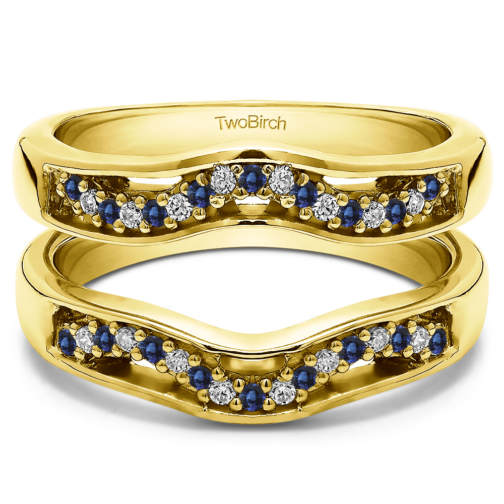 TwoBirch Ring Guards 0.26 Ct. Sapphire and Diamond Prong in Channel