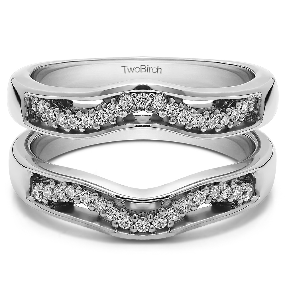 TwoBirch Ring Guards 0.26 Ct. Prong in Channel Curved Ring Guard Enhancer