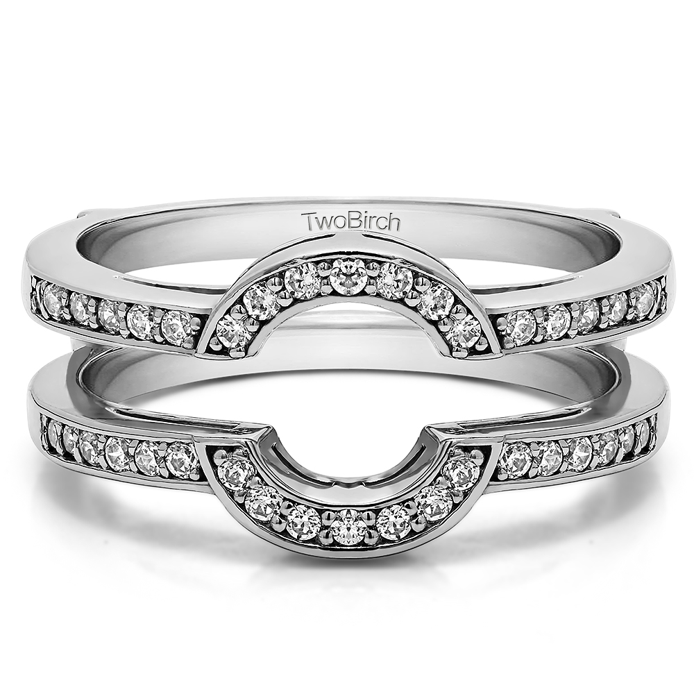 TwoBirch Ring Guards 0.38 Ct. Round Halo Wedding Ring Guard