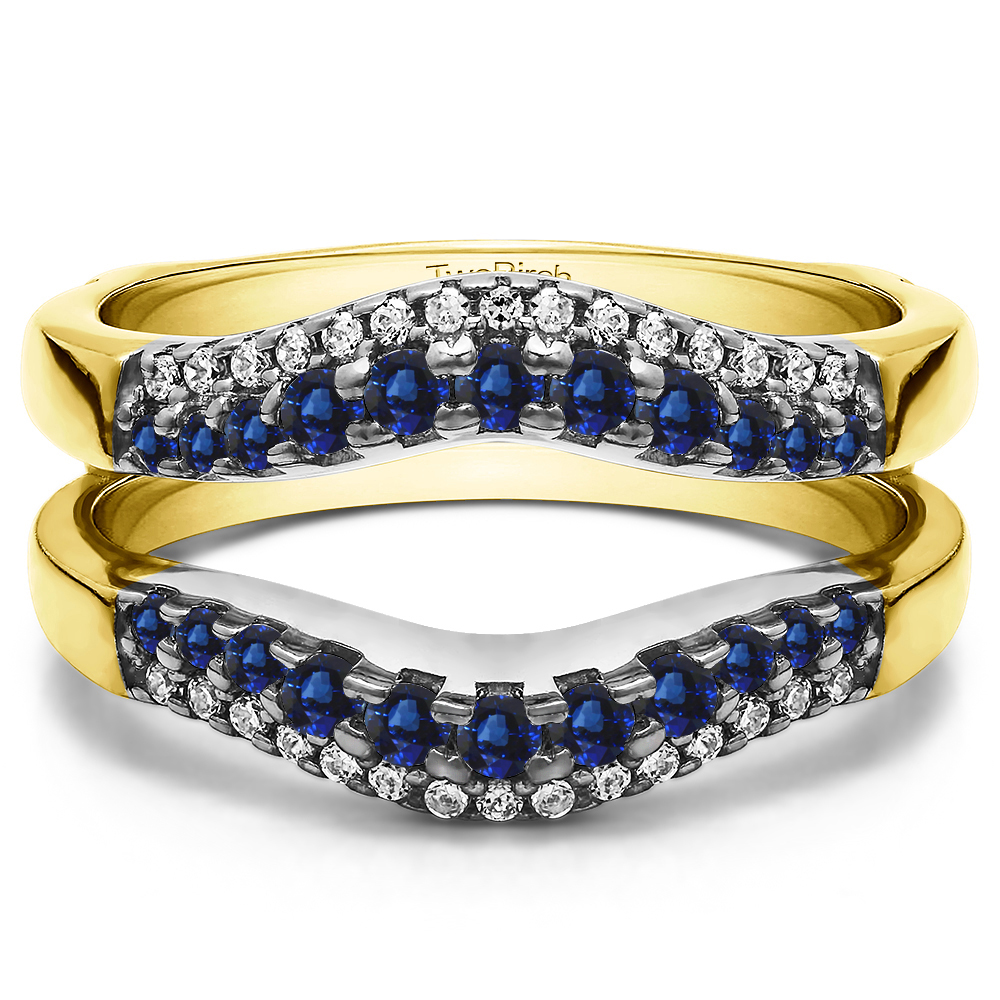 TwoBirch Ring Guards 0.53 Ct. Double Row Contour Ring Guard in Two