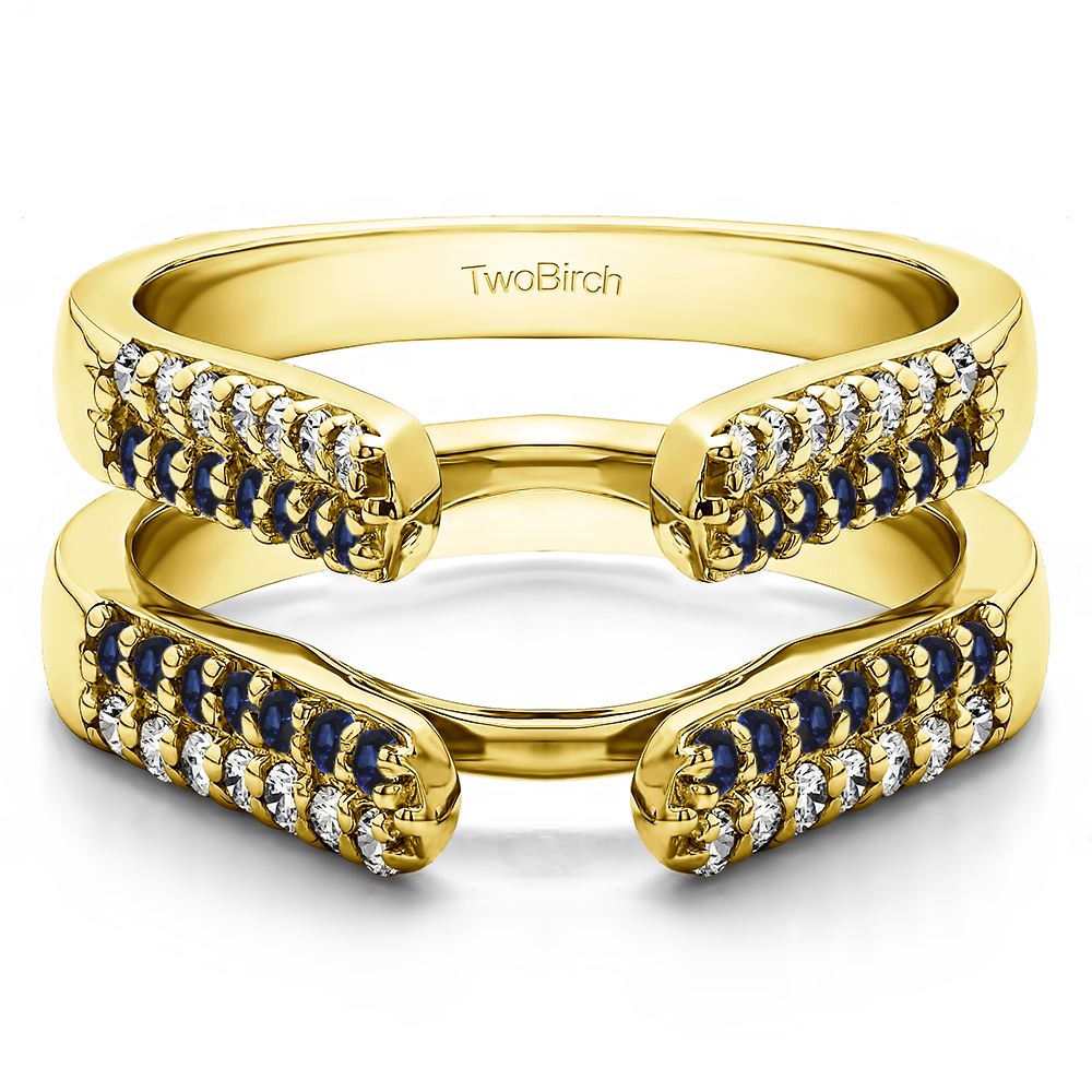 TwoBirch Ring Guards 0.56 Ct. Sapphire and Diamond Double Row