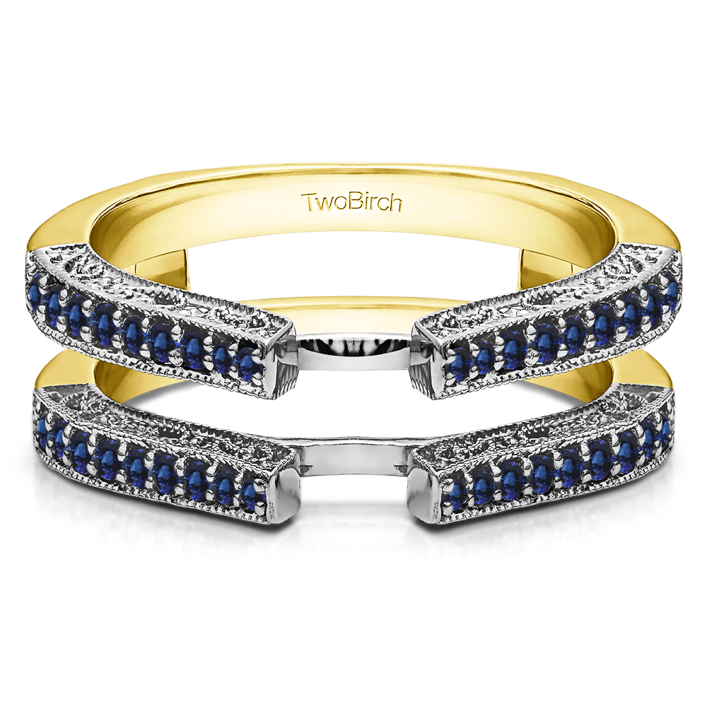 TwoBirch Ring Guards 0.29 Ct. Cathedral Ring Guard with Millgrained