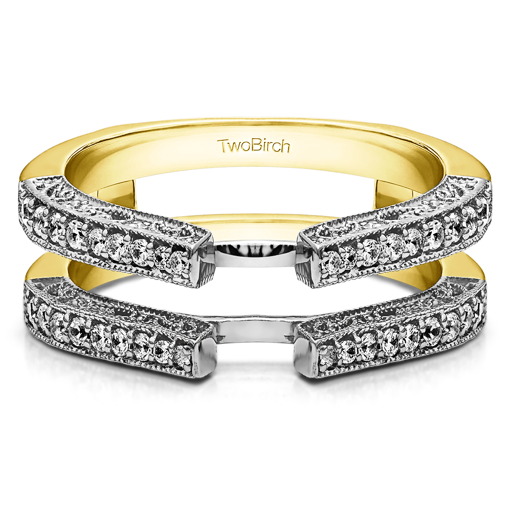 TwoBirch Ring Guards 0.29 Ct. Cathedral Ring Guard with Millgrained