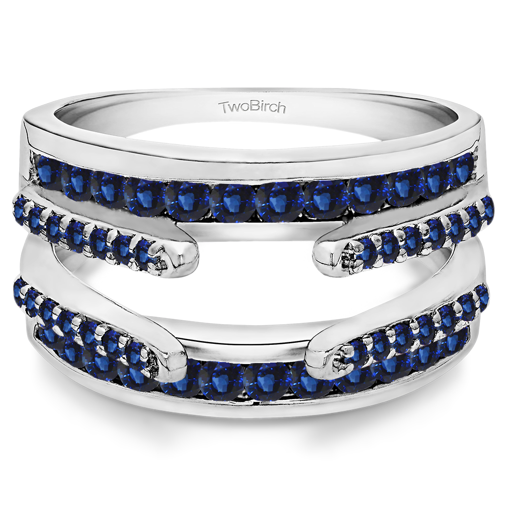 TwoBirch Ring Guards 0.5 Ct. Sapphire Combination Cathedral and